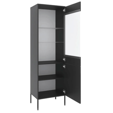 SOFT vitrina su stiklu, juoda - Beauty Kit