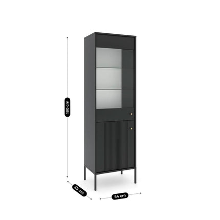 SOFT vitrina su stiklu, juoda - Beauty Kit