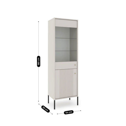 SOFT vitrina su stiklu, pieno spalvos - Beauty Kit