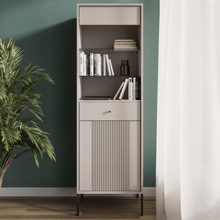 SOFT vitrina su stiklu, pieno spalvos - Beauty Kit