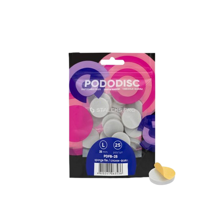 STALEKS Vienkartinės pedikiūro disko dildės-kempinės PODODISC L EXPERT, 25vnt.