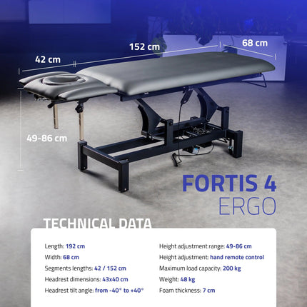 Stacionarus masažo stalas Fortis 4 ERGO detalus apmušalų kokybės vaizdas