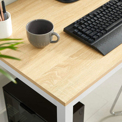 Stalas TESSA 120x60cm, ąžuolo spalvos/baltos kojos - Beauty Kit