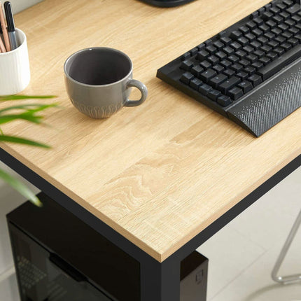 Stalas TESSA 120x60cm, ąžuolo spalvos/juodos kojos - Beauty Kit