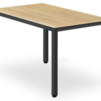 Stalas TESSA 120x60cm, ąžuolo spalvos/juodos kojos - Beauty Kit
