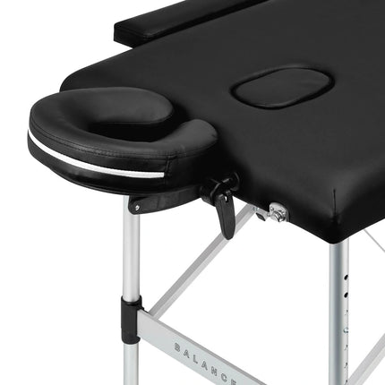 Balance stół składany do masażu aluminiowy 2 segmenty czarny
