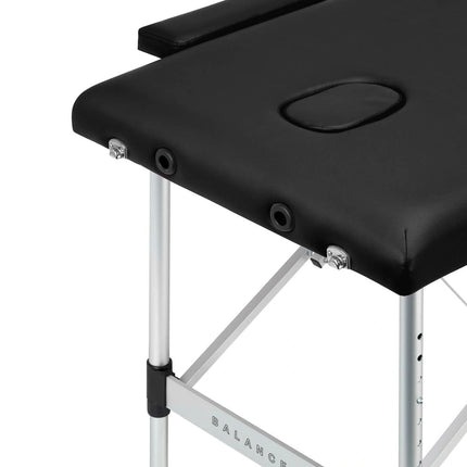 Balance stół składany do masażu aluminiowy 2 segmenty czarny