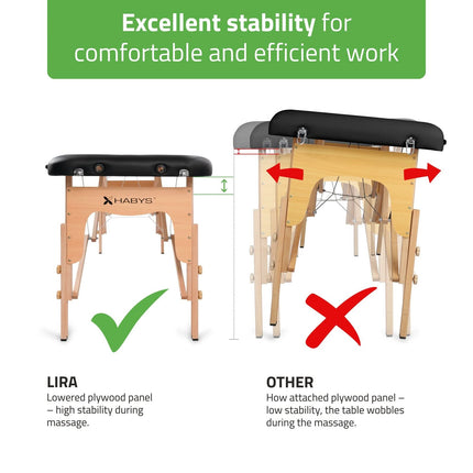 HABYS LIRA Folding Massage Table, Black - photo 6