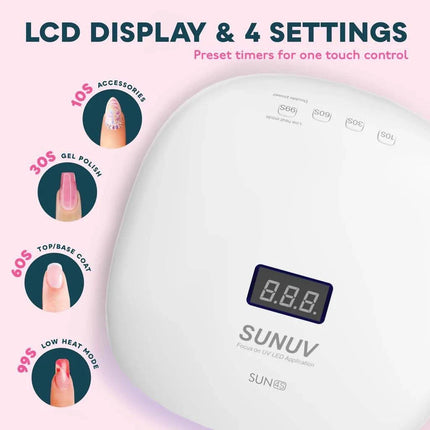 SUN4S PRO UV/LED nagų lempa su LED ekranu, 48 W - Beauty Kit