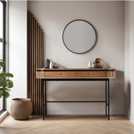 Kosmetinis staliukas su stalčiais BECK – 120 cm, ąžuolo spalvos