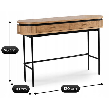 Kosmetinis staliukas su stalčiais BECK – 120 cm, ąžuolo spalvos