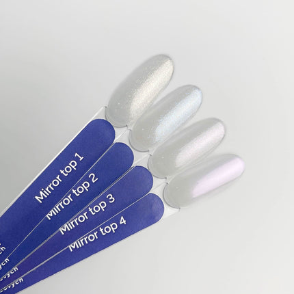 TOUCH Mirror Top 13ml veidrodinis blizgesys manikiūro procedūroms – ilgalaikis dengimas be lipnumo