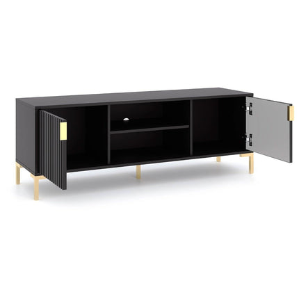 TV spintelė TORELLO 140 cm, juoda - Beauty Kit