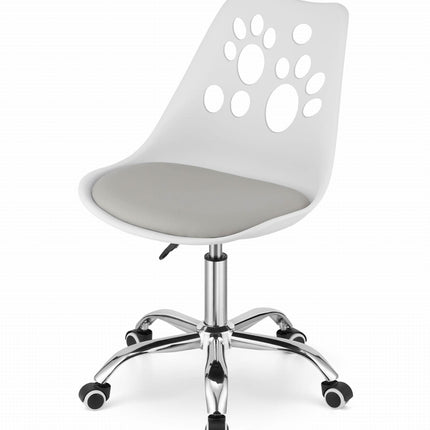 Vaikiška kėdė PRINT, balta ir pilka - Beauty Kit