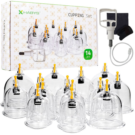 HABYS Vacuum Massage Cups with Pump, Set of 14