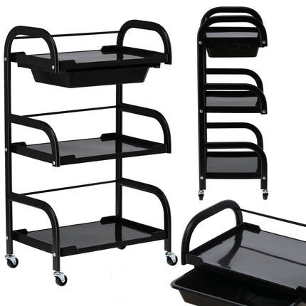 Vežimėlis grožio salonui ST019, juodas - Beauty Kit