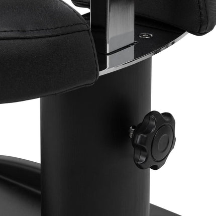 AZZURRO juodas salono vežimėlis pedikiūrui – ergonomiškas baldas vonelių laikymui ir judėjimui