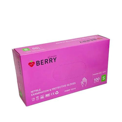 Vienkartinės nitrilinės pirštinės Berry Rosy S, rožinės - Beauty Kit