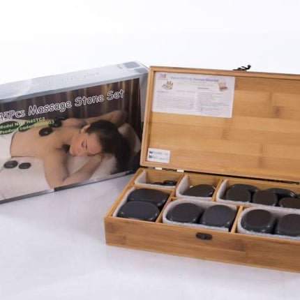Vulkaninio bazalto akmenų rinkinys - 45 vnt. - Beauty Kit