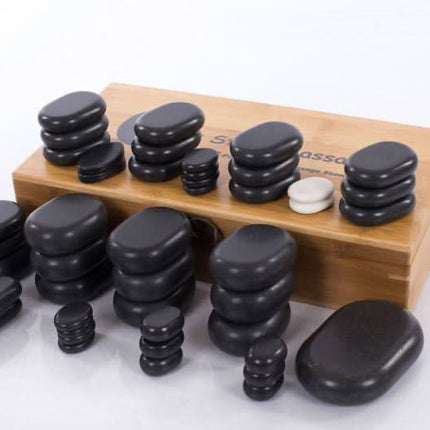 Vulkaninio bazalto akmenų rinkinys - 45 vnt. - Beauty Kit