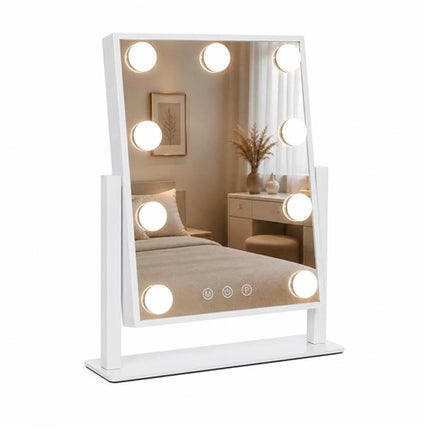 Pasukamas LED veidrodis HOLLYWOOD, 29×36 cm