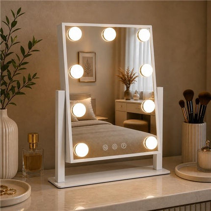 Pasukamas LED veidrodis HOLLYWOOD, 29×36 cm