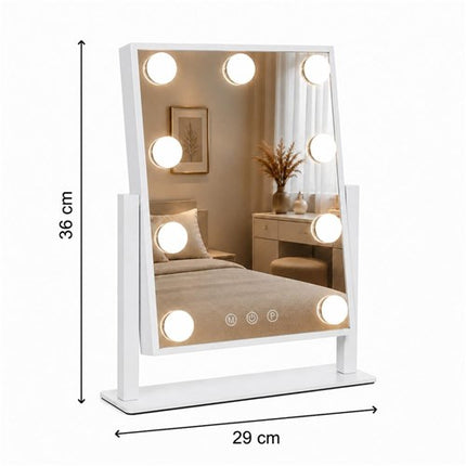Pasukamas LED veidrodis HOLLYWOOD, 29×36 cm