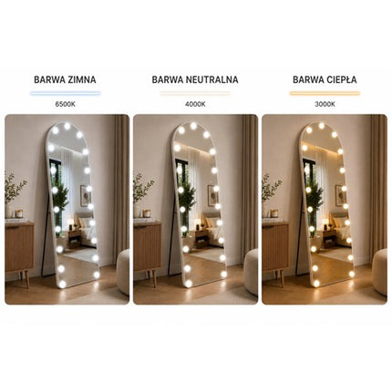 Veidrodis su LED apšvietimu HOLLYWOOD WA-H01, 160×50 cm