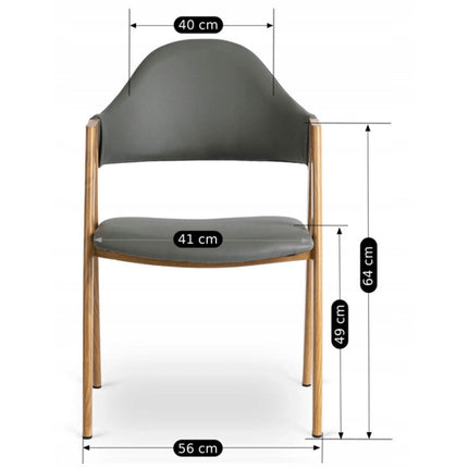 WILLY kėdė, pilka eko oda - Beauty Kit