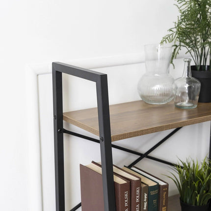 Žema atvira lentyna VIOR, riešutas/juoda spalva - Beauty Kit