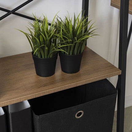 Žema atvira lentyna VIOR, riešutas/juoda spalva - Beauty Kit