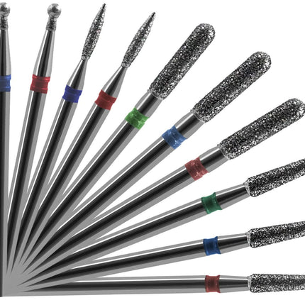 Набор алмазных фрез для маникюра SUNONE, 10 шт.