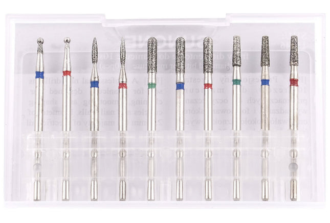 SUNONE deimantinių manikiūro antgalių rinkinys, 10 vnt