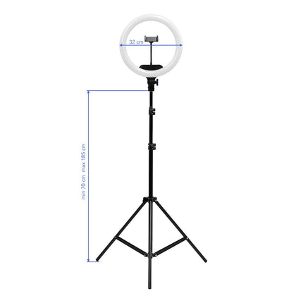 Žiedinė LED lempa Ring Light 13 col. su stovu 36 W, juoda - nuotrauka 16